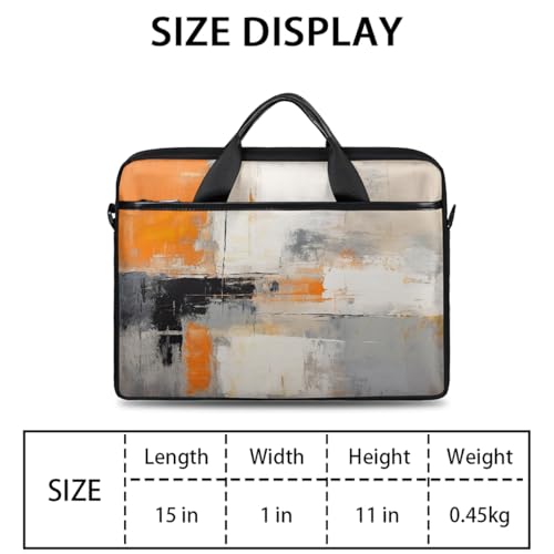 Maletín para portátil de 15 pulgadas con diseño abstracto gris y naranja miniatura 2