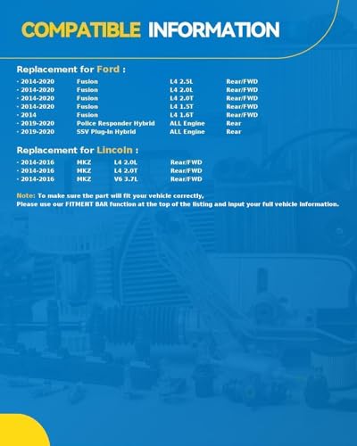 Image of PHILTOP 512497 x2 Rear Wheel Bearing Hub Assembly for Ford Fusion