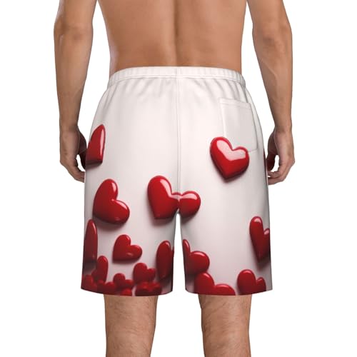 Hearts Men's Swim Trunks Quick Dry Board Shorts with Pockets Casual Drawstring Beach Shorts3