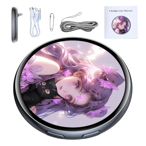 Placa electrónica con nombre recargable y pantalla táctil HD insignia digital para ferias