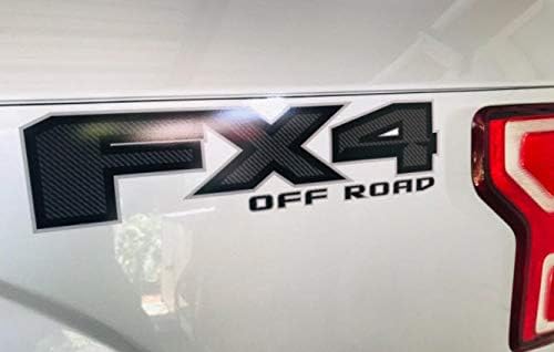 Miniatura 4 de Decal Mods FX4 Offroad - Calcomanías de fibra de carbono negras con borde ligero para Ford Ranger (2019-2020) - FCFB [Juego de 2]