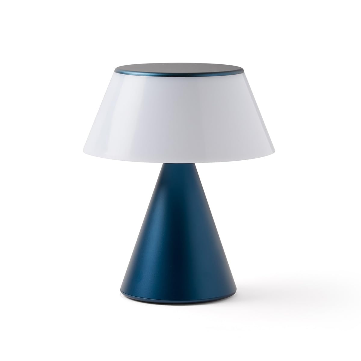 Lexon LUMA L Lámpara de noche LED de luz grande, lámpara de mesa inalámbrica táctil grande con atenuador de intensidad y sincronización multilámparas, 9 colores de luz recargable - Azul oscuro