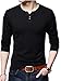 Price comparison product image AIYINO Mens Casual Slim Fit Basic Henley Long Sleeve Fashion T-Shirt(Size Plus Large,Black)
