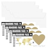 OAAO 5 Juegos De Juegos De Tarjetas De Regalo De Viaje Románticas, Tarjeta De Embarque Sorpresa, Música para Rascar, Boleto Aéreo del Paquete Sorpresa De Viaje, Incluido El sobre.