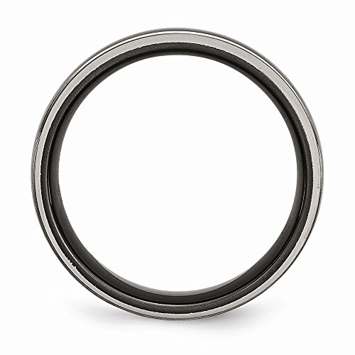 Jewelry Pilot 8Mm Chisel Black Ti™ Two Toned High Polish Finish Titanium Wedding Band - Size 11 #TOP1