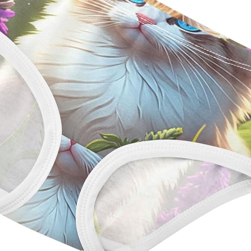 Stylish Toddlers Underwear Floral 2t Cotton Girl Panties Cute Cat Purple Wildflowers Lavender Briefs Kids Undies4