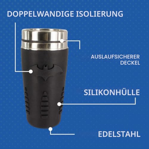Paladone Batman Reisebecher - Offiziell lizenziert, wiederverwendbar für Kaffee & Tee, perfekter Begleiter, 450 ml – Ansicht 2