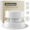 Safoner Aluminum RV Roof Sewer Plumbing Vent Cap Kit- Metal Replacement for Plastic Covers, Exterior Accessories for Trailers, Campers, and Motorhomes - White (1 Pack)