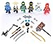 Lego Ninjago Figuren Alle 5 Ninja und Meister Wu ( Grüner Ninja Blauer Ninja Schwarzer Ninja Weisser Ninja und Roter Ninja ) und bmg2000 Aufkleber