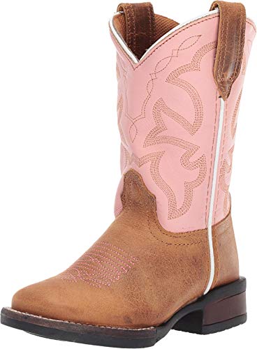 Image of ROPER Kids Boys Monterey Leather Square Toe Embroidered Casual Boots Mid Calf