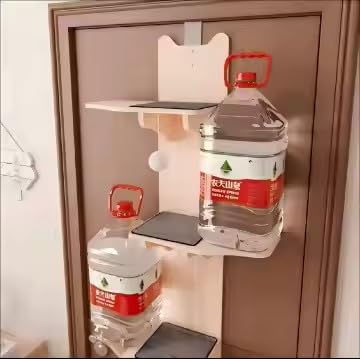 M/P Door Hanging Cat Shelf, 4-Tiers Vertical Cat Tree Over The Door, Over Door Cats Climber with Kitten Scratching Post, Pads, Tease Ball,Doors Cats Ladder for Indoor Kittens Jumping & Playing