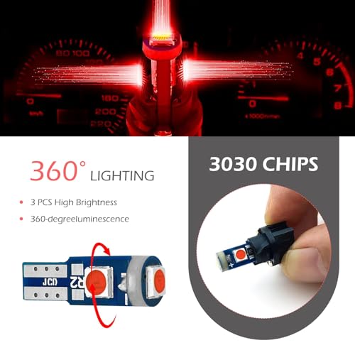 20 unidades bombillas LED T5 para tablero de auto miniatura 6