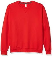 Fruit of the Loom Men's Fleece Crew Sweatshirt, Fiery Red, Small