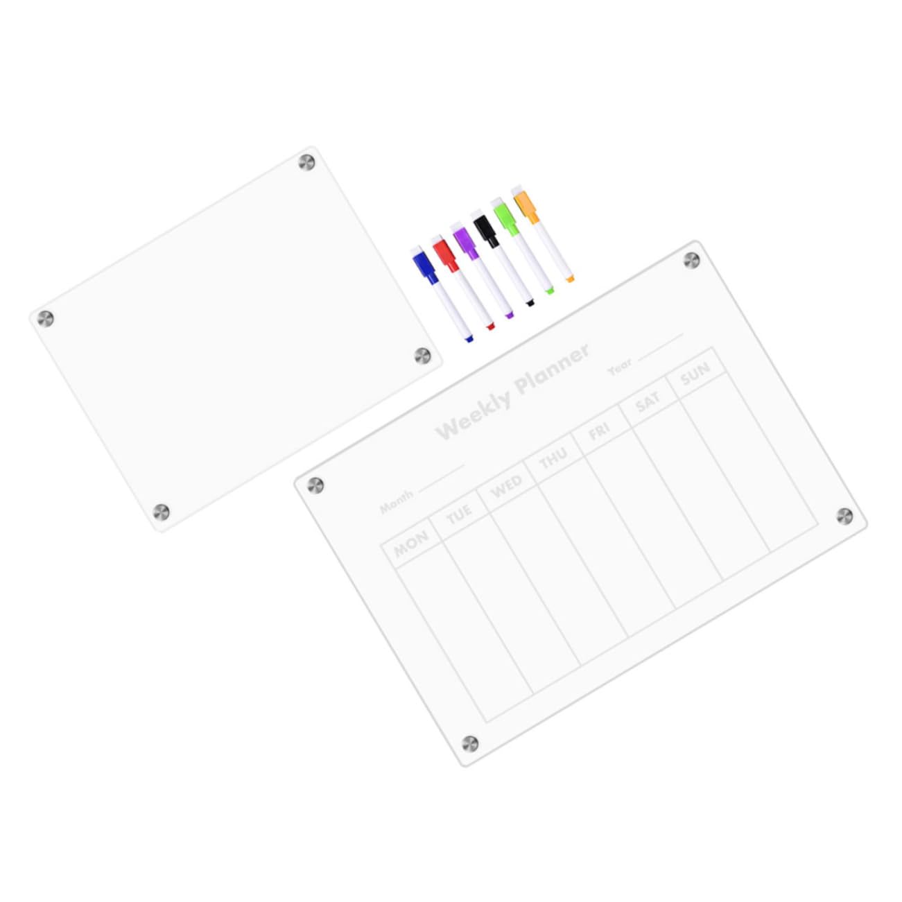 NUOBESTY Calendrier Magnétique 2025 Planificateur Frigo en Acrylique, Tableau Blanc Effaçable à Sec pour Réfrigérateur, Liste de Tâches et Rappels