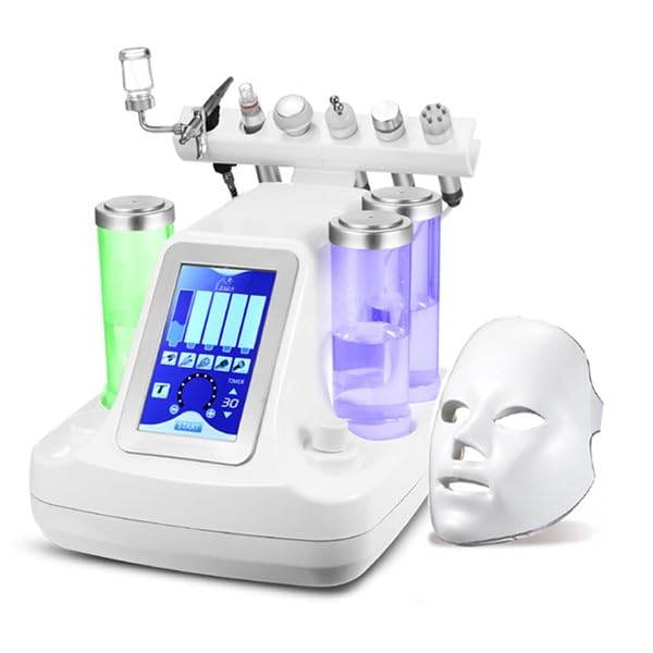 Happy Shopping Hydrogen Oxygen Facial Machine, Bubble Jet Hydrafacial Sprayer 7 in 1, Skin Rejuvenation Beauty Device for Vacuum Suction Blackhead Acne Removal Face Moisturizing Whitening HS