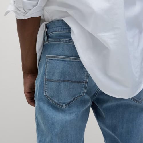 Image of Marks & Spencer Mens Light Wash Mid Rise Slim Fit Jeans
