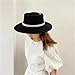 Women’s Pearls Chain Fedora Hat Fashion Wide Brim Felt Cap with Pearls Pins Winter Black White Cap