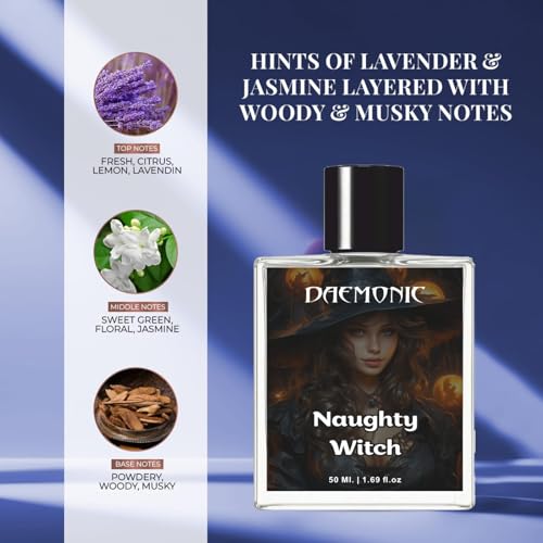 Image of DAEMONIC Naughty Witch Perfume for Men,50 ML|Spicy,Woody-Oudh Scent Eau De Parfum|Long Lasting Mens Perfume|Best Date Night Fragrance Body Spray|Valentine gift for husband |Gift for Boyfriend|Gift for Men