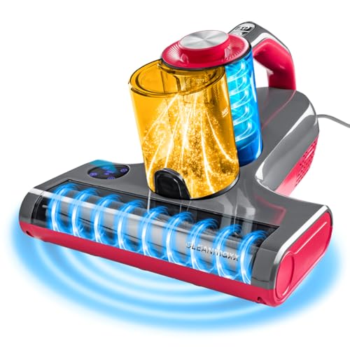 CLEANmaxx 3-in-1 Milbensauger mit 55°C Heißluft, UV-C-Licht & 15 kPa Saugkraft | Matratzensauger entfernt 99,9% Milben | HEPA-Filter für Allergiker & Ultraschall, ideal für Matratzen & Polster
