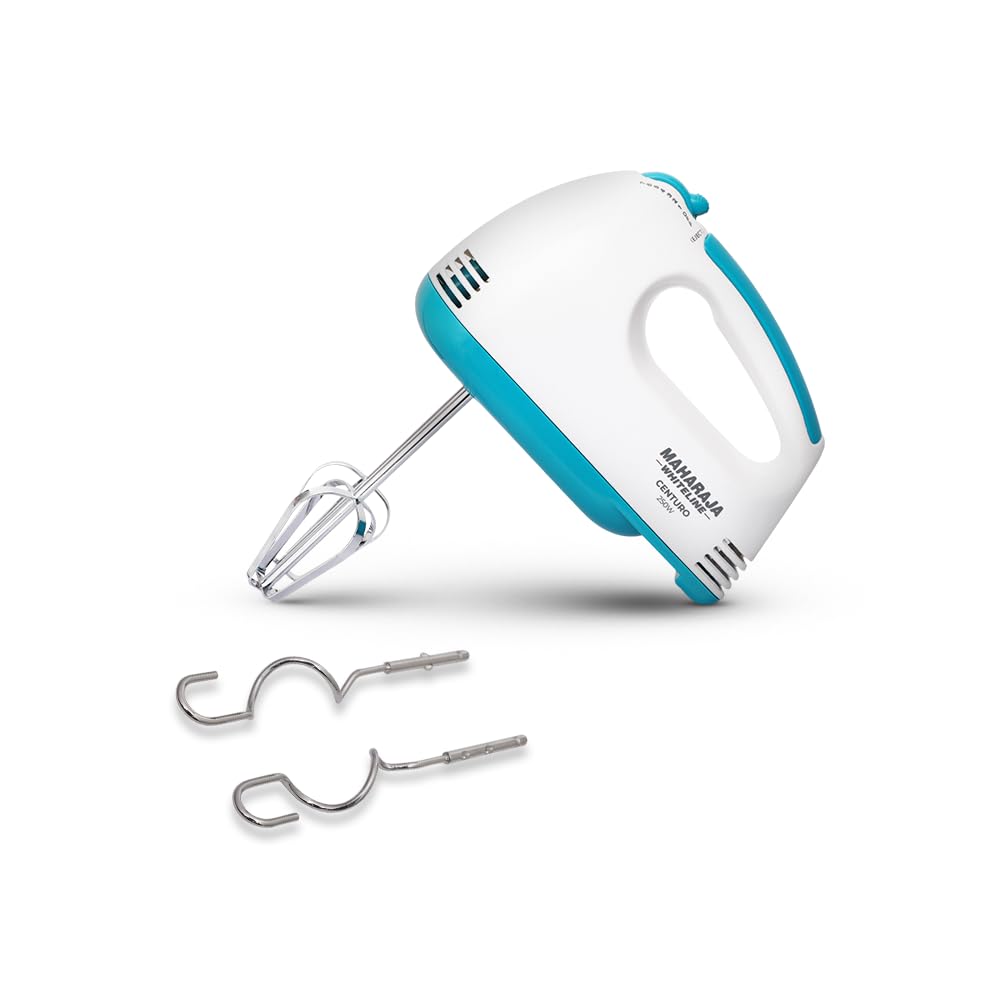 Maharaja Whiteline Centuro Hand Mixer with SS Dough Hooks and Chrome Plated Beater Attachment, 250W, 2 Years Warranty (White)-image-31