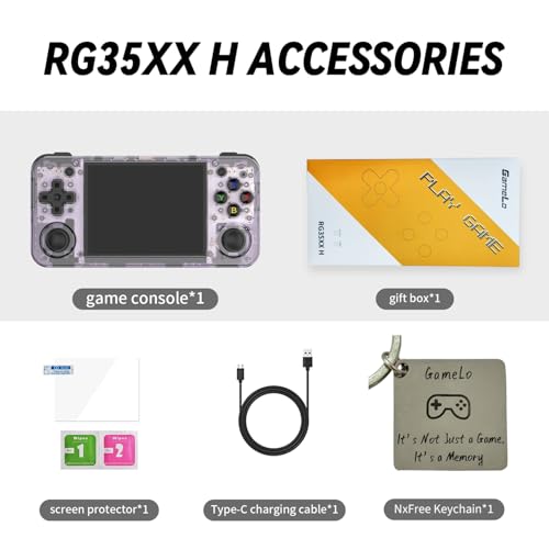 Image of RG35XX H, Anbernic Retro Handheld Gaming Console with 64GTF Card, Dual Joystick Design 3.5-inch HD Screen Lasts up to 8 Hours High-Capacity Battery for Better Experience (64G Purple)