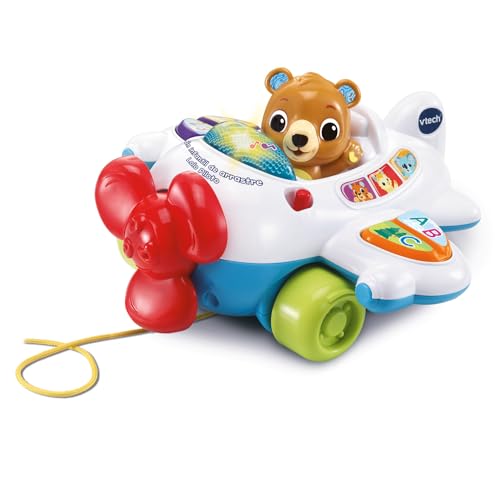 VTech-Baby Avión Infantil Lolo Piloto, Juguete de Arrastre, Enseña Letras, números y Vocabulario, estimulación Musical, Regalo bebés +9 Meses, Contenido en español