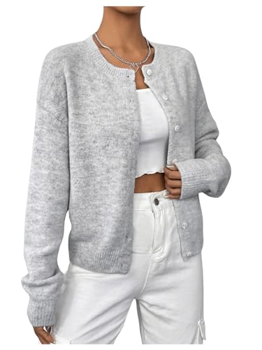Women's Knit Cardigans Long Sleeve Button Dwon Lightweight Cardigan Sweaters Trendy Fall Outfits
