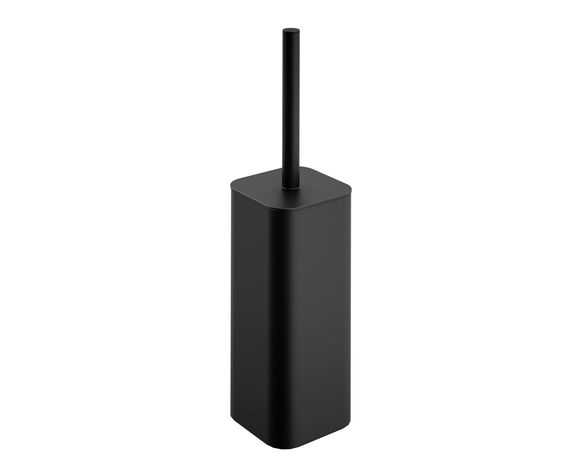 Cosmic Black Nea Bathroom Brush With Modern And Contemporary Design Made Of Stainless Steel And Plastic. Floor Toilet Brush Holder In Matte Color