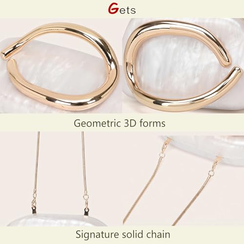 Image of Gets Acrylic Purses and Handbags for Women Multicolor Perspex Geometric Patterns Box Clutch Banquet Evening Crossbody Handbag
