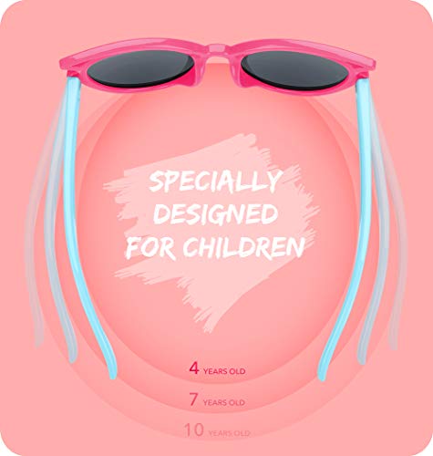 Óculos de sol infantis Nacuwa, 100% à prova de raios UV, de borracha, flexível, infantil, para menin