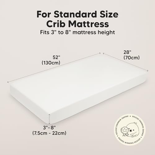 Image of KeaBabies 2pk Baby Crib Sheets for Boys Girls, 52x28 Fitted (Soft White) | Viscose Derived from Bamboo, Toddler Bed Sheets Neutral, Fitted Crib Mattress Sheet for Standard Baby Bedding, Soft, Cozy