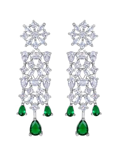 Image of ASMITTA Jewellery Silver American Diamond Necklace Set with Maang Tikka | Traditional Rhodium-Plated CZ Jewellery Sets for Women | Perfect for Bridal Weddings, Festivals & Special Occasions