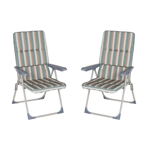 LOLAhome Set de 2 Sillones de Jardín Acolchado
