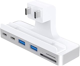 Qwiizlab iMac USB C Hub, 6-in-1 Adapter with USB-C 10Gbps, USB-A 5Gbps, SD/Micro Card Readers UHS-I, ONLY for 2021 iMac 24-inch