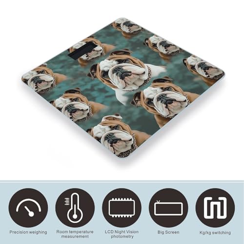 Báscula digital de baño Bulldog inglés con pantalla LCD miniatura 3