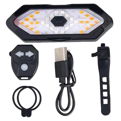 Peosaard Bike Rear Light, Bike Tail Light Wireless Remote Control Bike Turn Signals Waterproof Bike Rear Light with Horn USB Charging Bike Lights Safety Warning Bike Lights for Night Riding