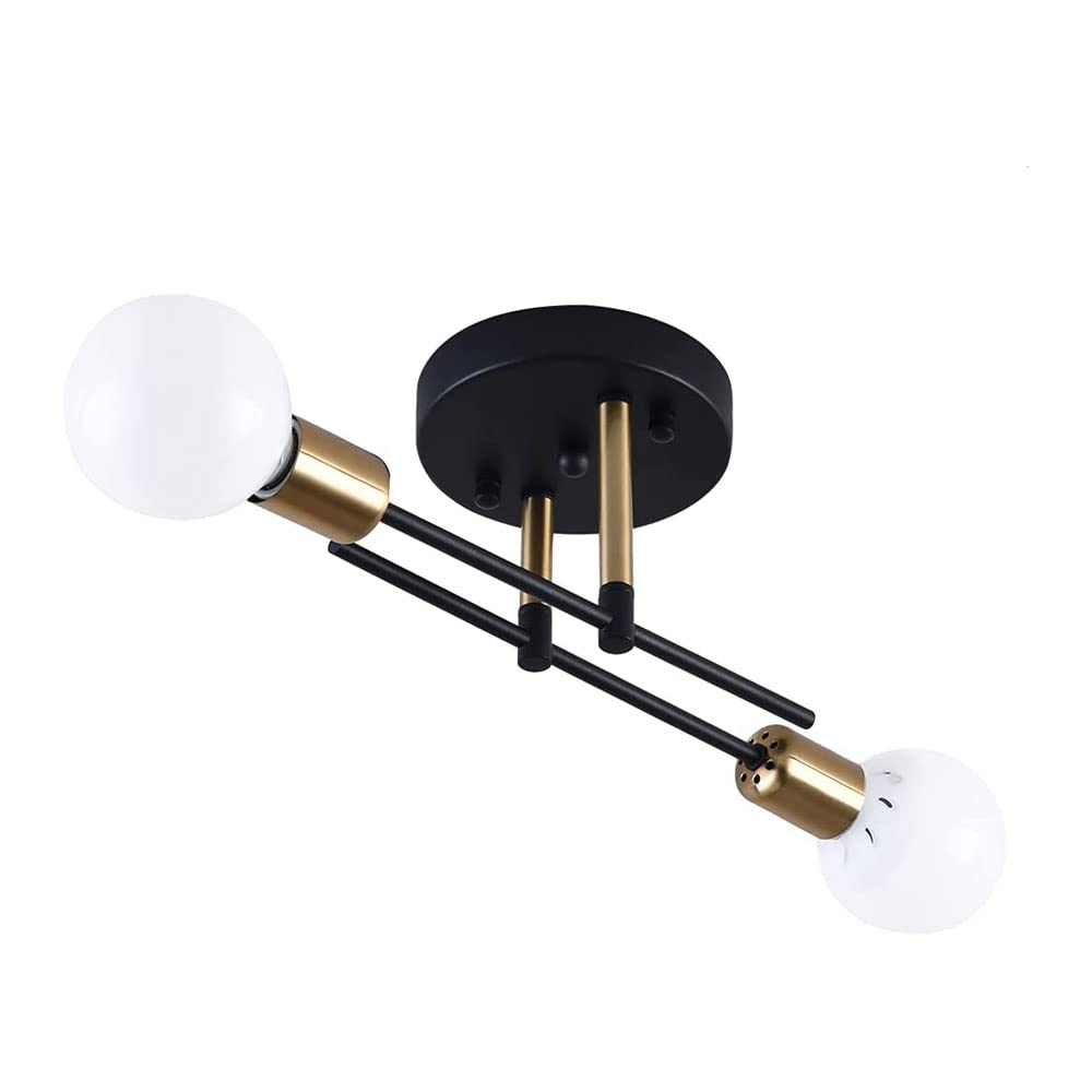 Lámpara colgante lineal E27 de metal negro para techo de dormitorio moderno
