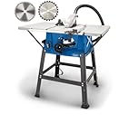 Scheppach HS100S Table Saw | 10" 250mm Circular Saw 45° Tilt | 2000W | XL Table 64x94cm | 85mm Cutting Height | Inc. Base, 2 Blades & Cross Cutting Gauge