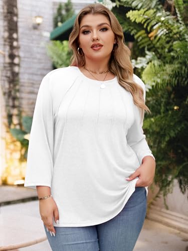 Image of Chulianyouhuo Womens Plus Size Tops 3 /4 Sleeve Casual T Shirts