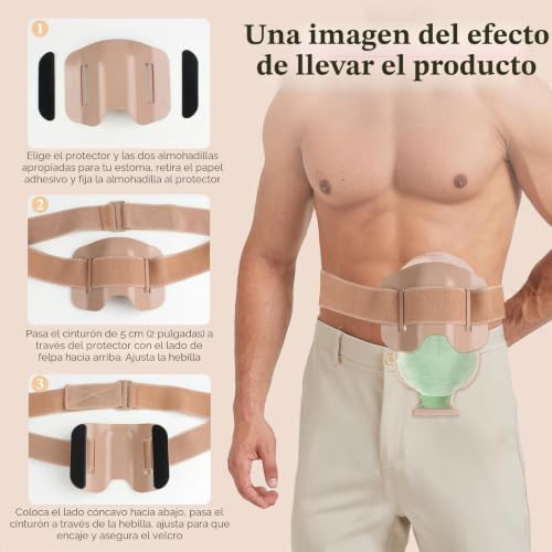 Cinturón de estoma y escudo anticolisión para bolsas de colostomía 4