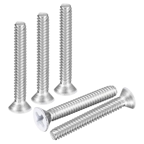 DTGN #6-32x1 Phillips Flat Head Machine Screw 304 White Head 100pcs