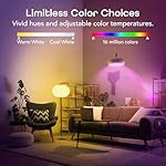Geeni Smart Light Bulbs - Color Changing & Tunable White, Dimmable, Works with Alexa & Google Home, 2.4 GHz WiFi, A19, 800 lm, 4 Pack - Image 4
