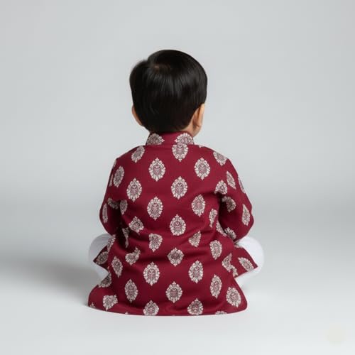Image of Baby Ethnic Wear Festival Organic Cotton Soft and comfortable Dhoti Kurta Set Saraswati Puja Dress Panjabi for Kids Boy Girls