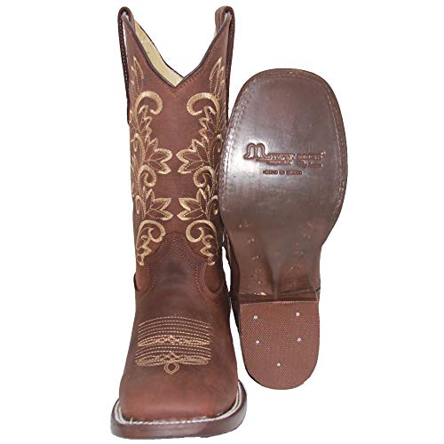 Womens Embroidered Leather Cowgirl Cowboy Square Toe Western Boots2