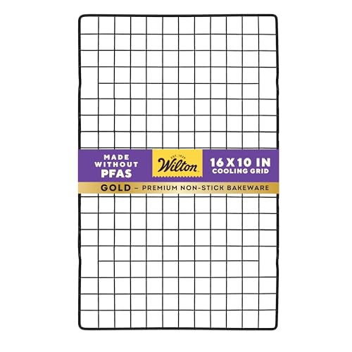 Wilton Gold Premium Non-Stick Warp-Resistant Bakeware, Made without PFAs, Cooling Grid, 16 x 10 in, Packaging May Vary