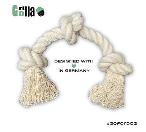 Go Rilla® Hundespielzeug Seil, Tau Hund Spielzeug, Hund Seil Spielzeug Set, Interaktives Kauspielzeug Spielzeug, Vorteilhaft für die Zahnreinigung des Hundes, für Mittlere/Große Hunde (M, Natur)
