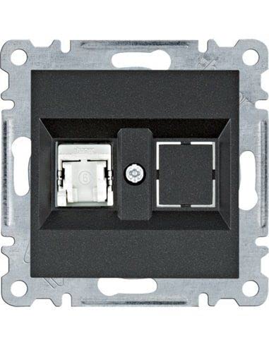 Prise RJ45 Catégorie 6 FTP Lumina Noir prise Ethernet murale internet haut débit WL2173
