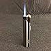 AOMAI Windproof Jet Torch Butane Flame Butane Viewable Cigar Cigarette Lighter with Lock Gray No Gas