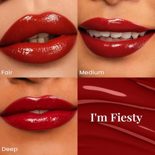 Image of Staze Gloss Lock 2-in-1 Liquid Lipstick | Matte Lipstick + High-Shine Transferproof Gloss | 12H Long-lasting | Intense Pigment | Lightweight & Waterproof | 06 I'm Feisty | 7g