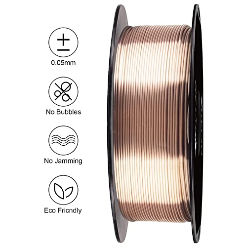 Image of TTYT3D Silk PLA Shine Chocolate Gold 3D Printer Filament, 1kg 2.2lbs Spool 1.75mm 3D Printing Material Widely Support for 3D Printer, Silk Coffee Gold PLA Pack